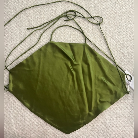 NWT Ronny Kobo nuage top in pear - halter tie green - size large - Picture 6 of 6